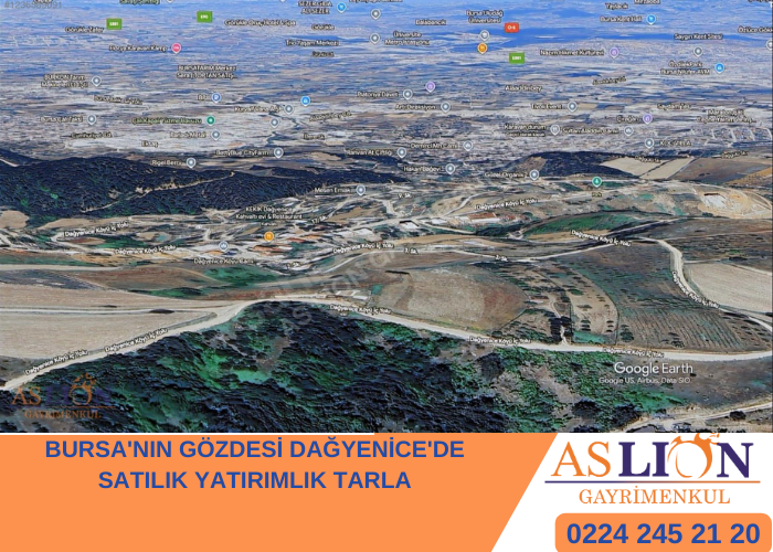 BURSA'NIN GÖZDESİ DAĞYENİCE'DE SATILIK YATIRIMLIK TARLA